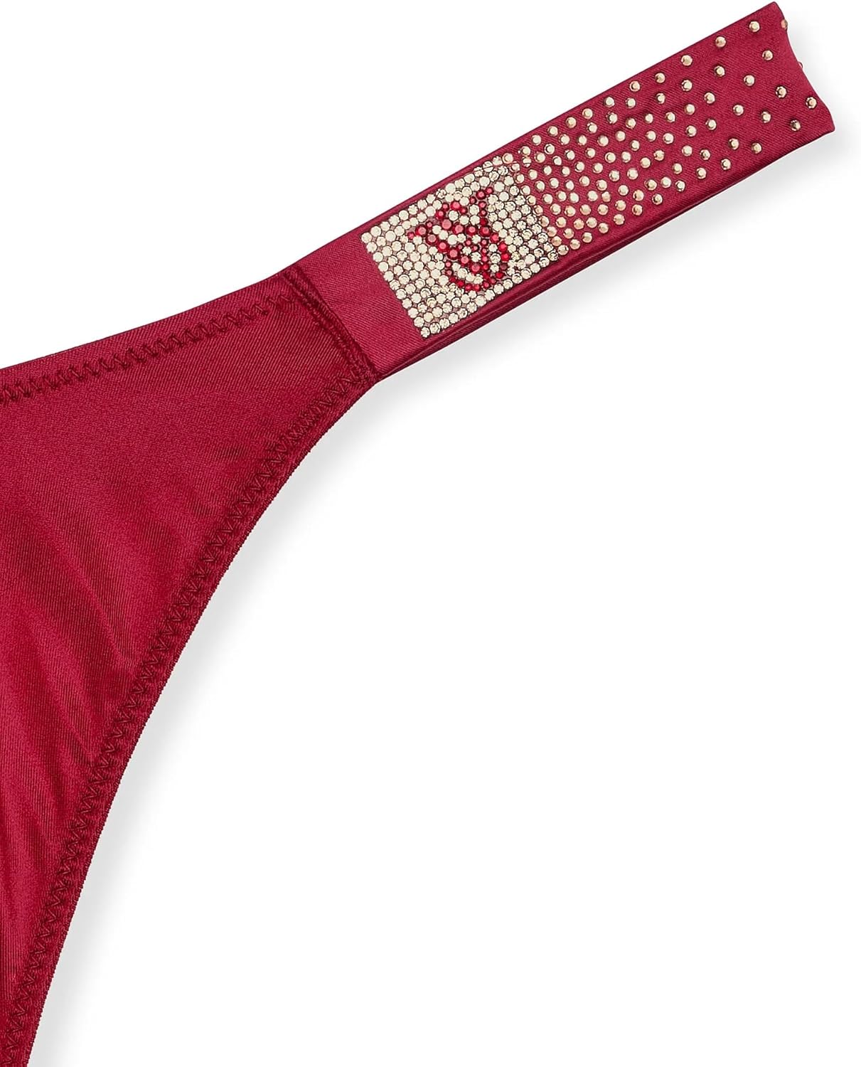 Victoria's Secret Very Sexy стринги с гладкой посадкой и ремешками, украшенными россыпью стразов, цвет Red New, Red Shine — фото 3