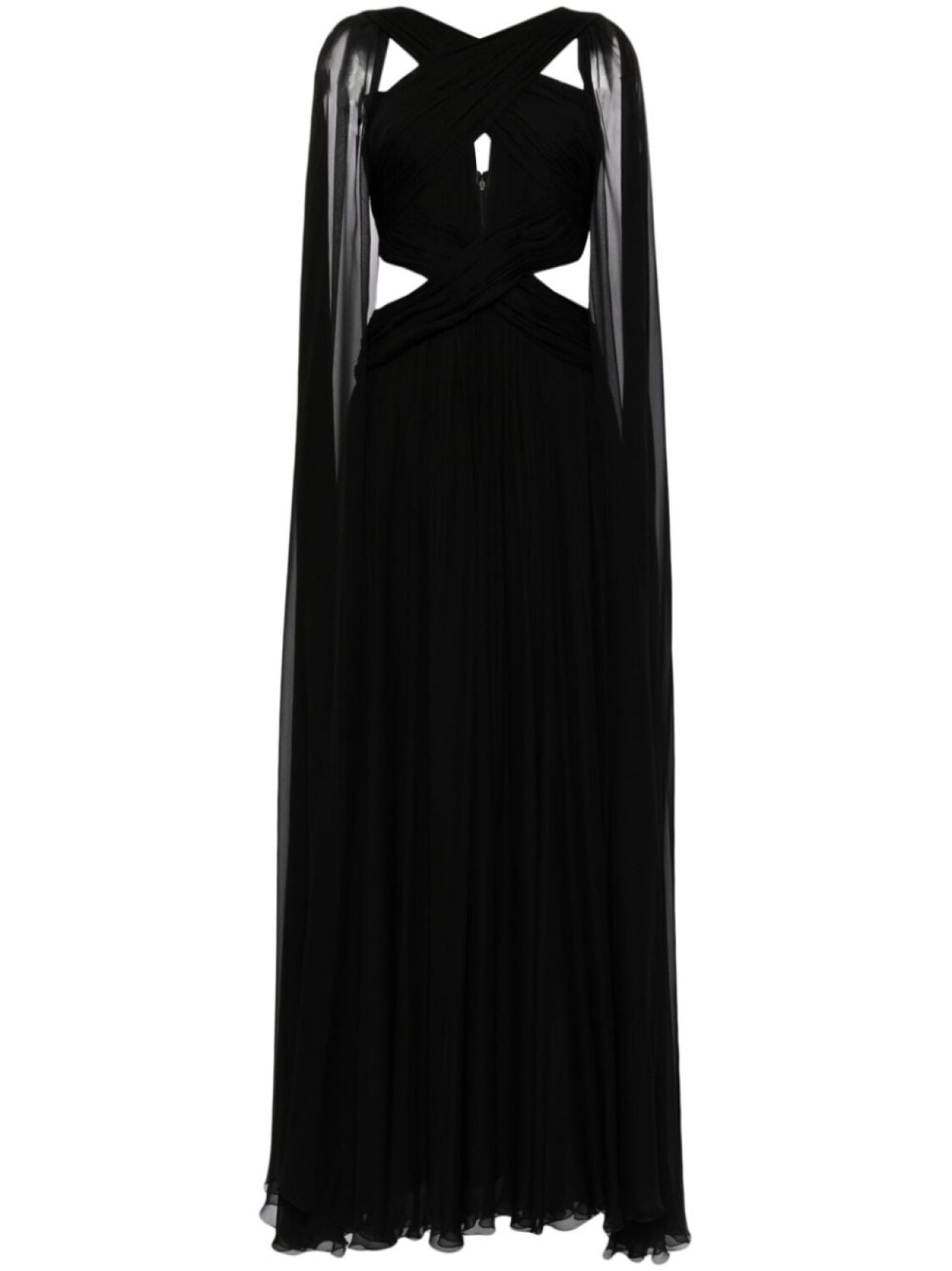 

Zuhair Murad шифоновое платье-кейп, черный