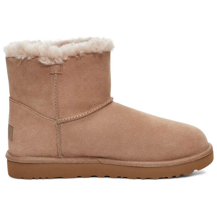 Сапоги UGG с золотой пуговицей, коричневый — фото 3