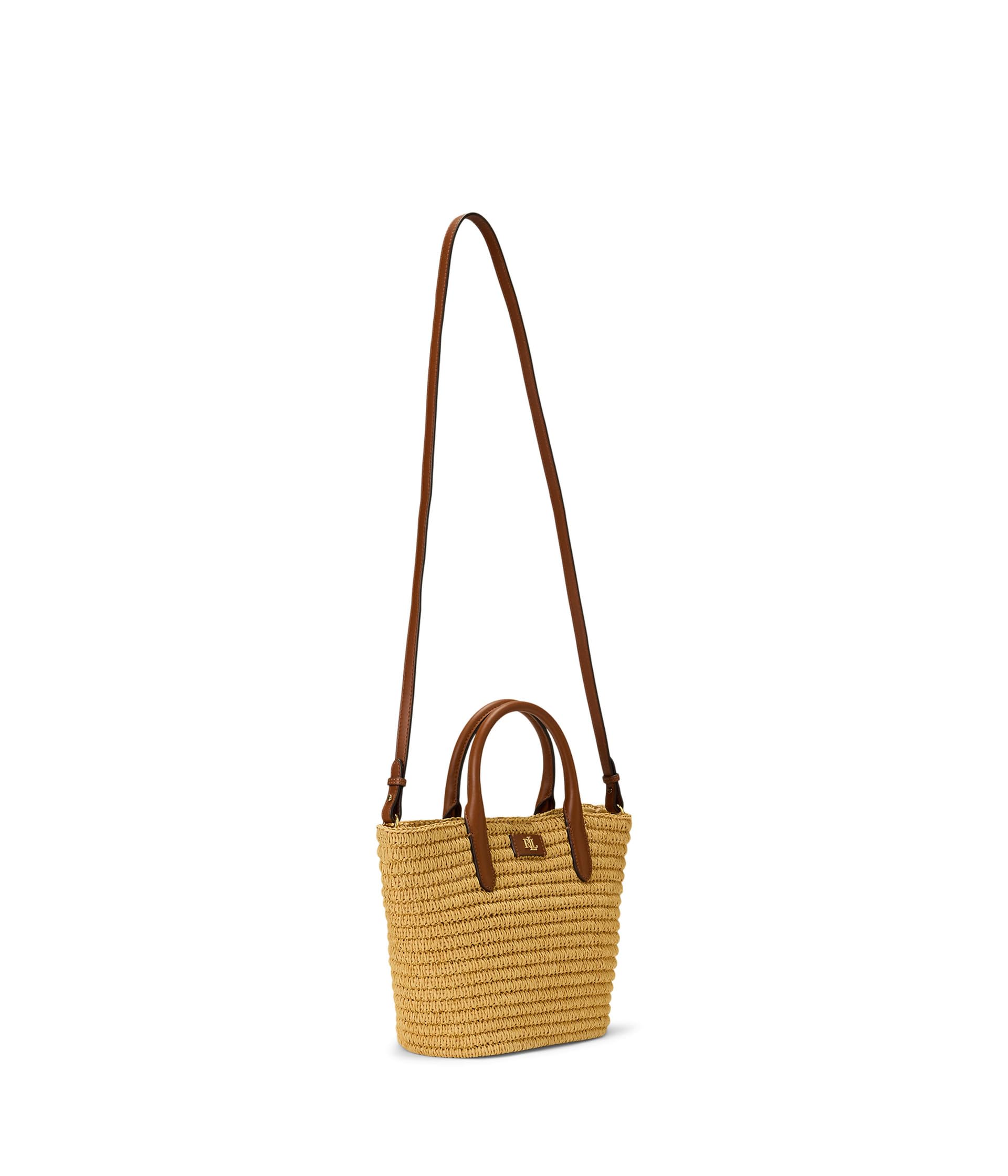 

Сумка-тоут Lauren Ralph Lauren Woven Straw Medium Brie Tote Bag, цвет Natural/Lauren Tan