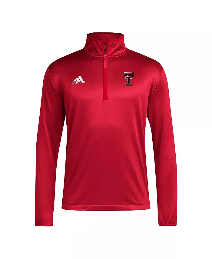 Мужская красная толстовка с четверть-молнией Texas Tech Red Raiders 2024 Coaches Sidelines AEROREADY adidas — фото 3