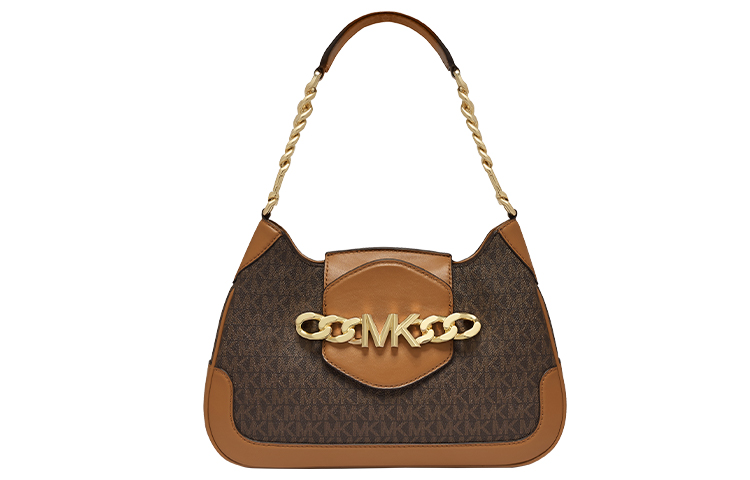 

MICHAEL KORS Сумка на плечо Hally из коровьей кожи, сумка-цепочка, женская, темно-коричневая/желудевого цвета