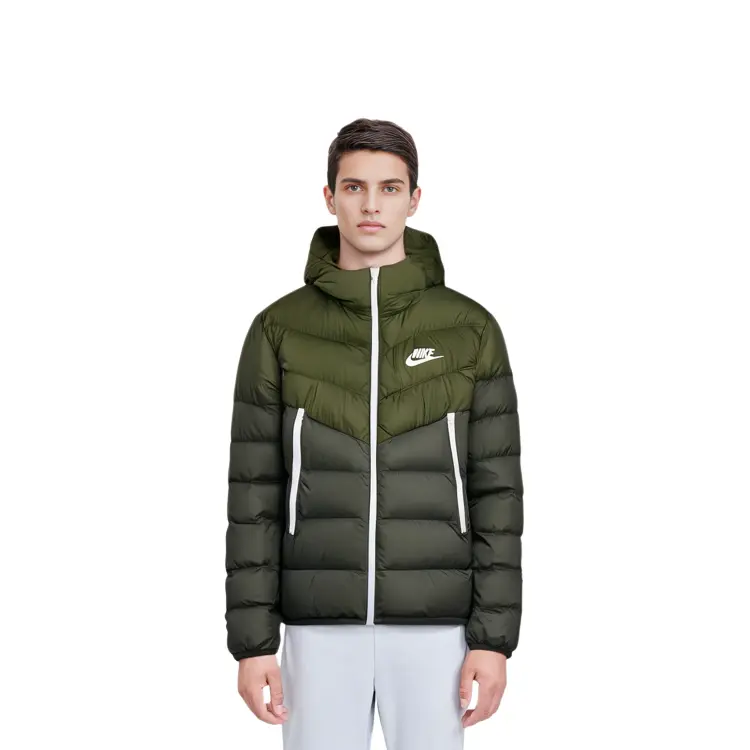 Пуховик мужской оливково-зеленый Nike, оливково-зеленый — фото 3