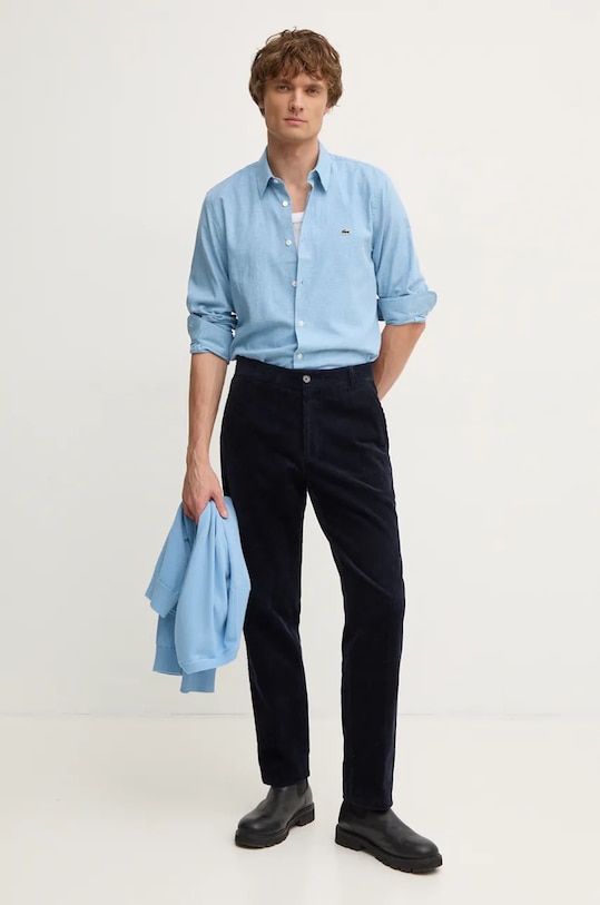 

Хлопковая рубашка Lacoste, синий
