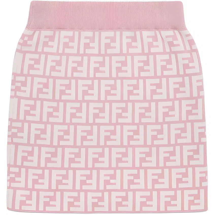 Юбка FENDI Kids короткая розовая — фото 3