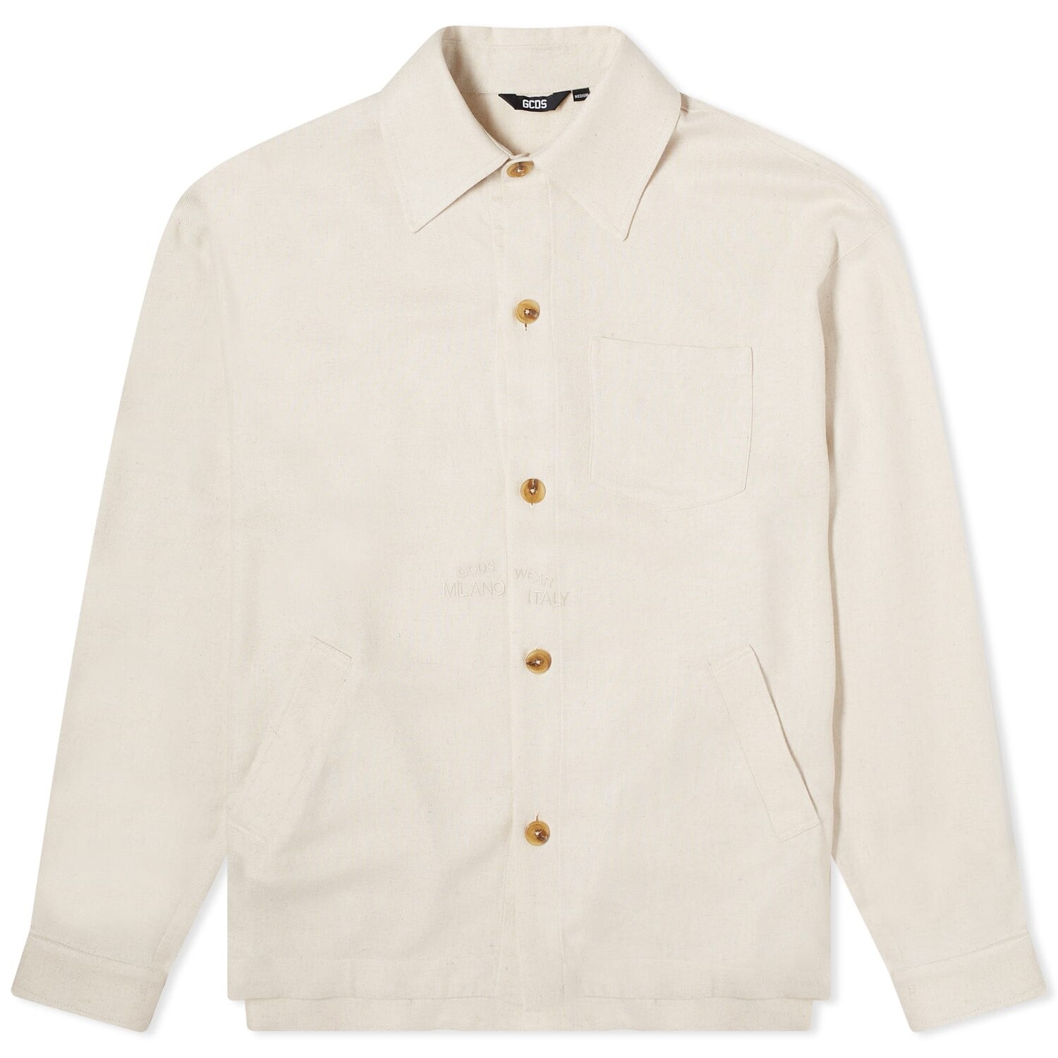 

Рубашка Gcds Linen Overshirt, цвет Off White