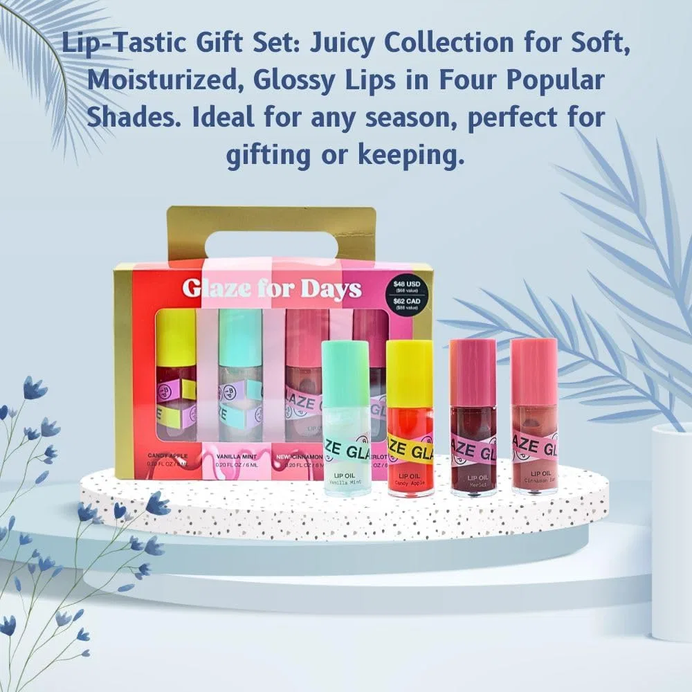Набор липких масел для губ Innbeauty Project Glaze For Days, 4 шт., коричневый — фото 2