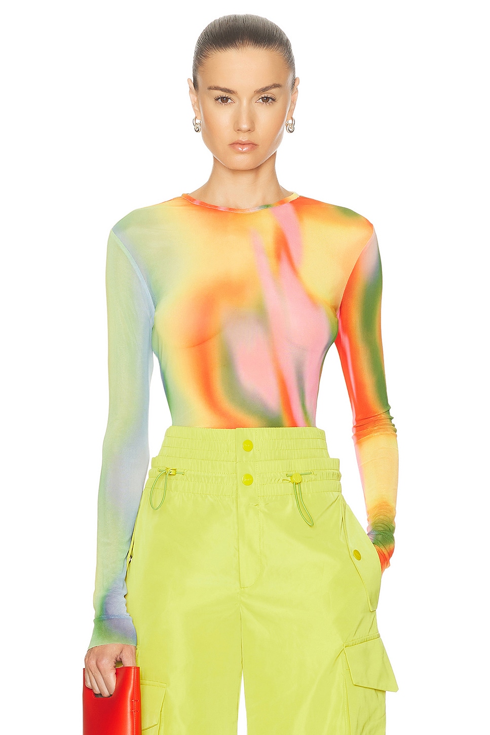 

Сетчатый топ Rainbow Heatwave Monse, мультиколор