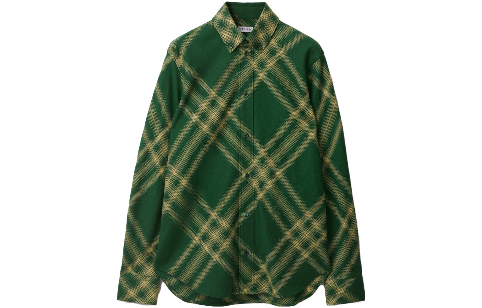 Рубашка Burberry клетчатая шерстяная, бордовая — фото 3