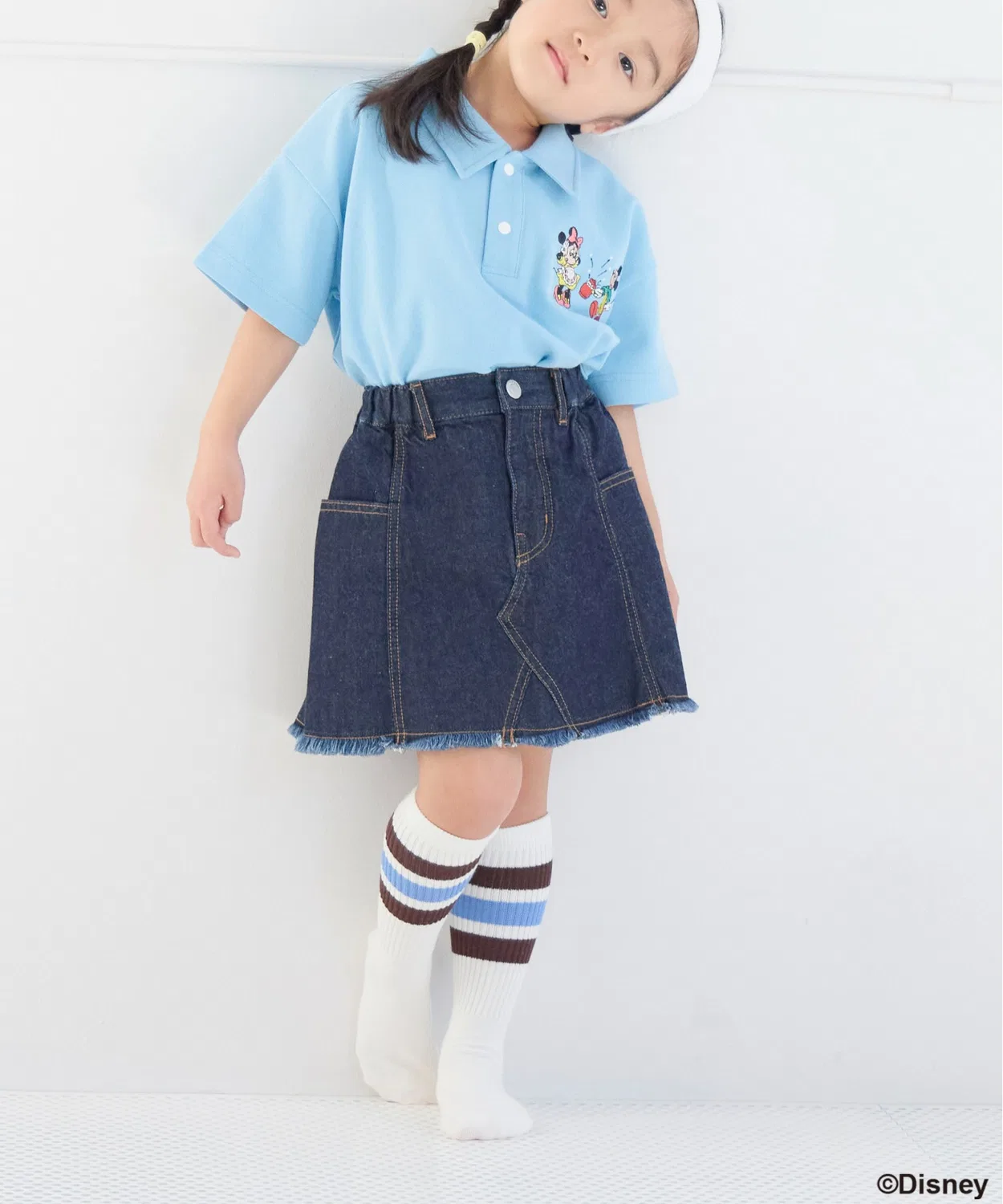 Юбка джинсовая с боковыми карманами, Kids, 100% хлопок, цвет one wash