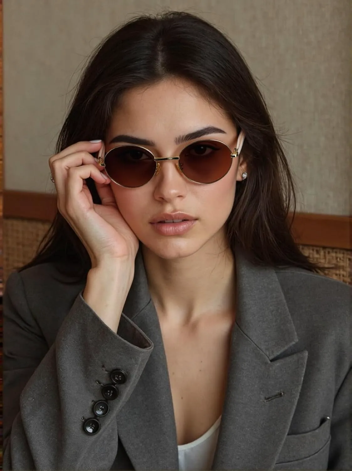 

Ретро овальные солнцезащитные очки для женщин и мужчин с маленьким лицом, винтажная металлическая оправа, защита UV400, модные очки OTICALA, Gold/Grey+gold/Brown