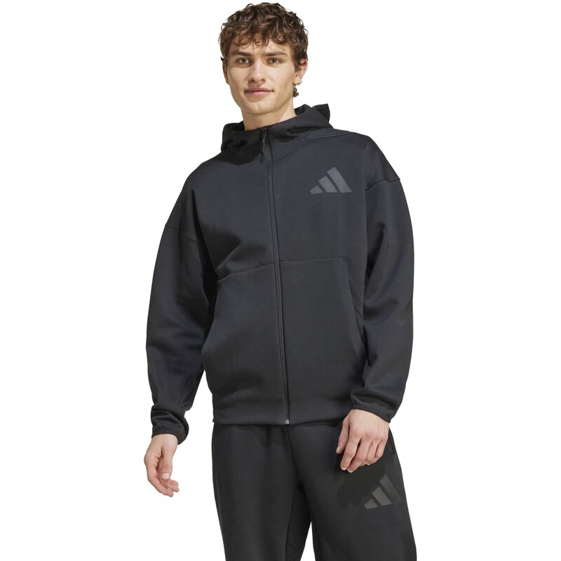Толстовка с капюшоном новая zne zip (обычная и длинная) Adidas, черный — фото 2