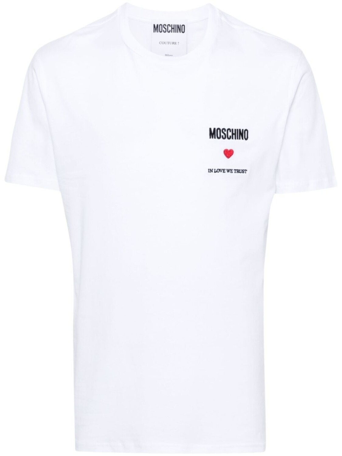 

Moschino футболка с вышитым логотипом, белый