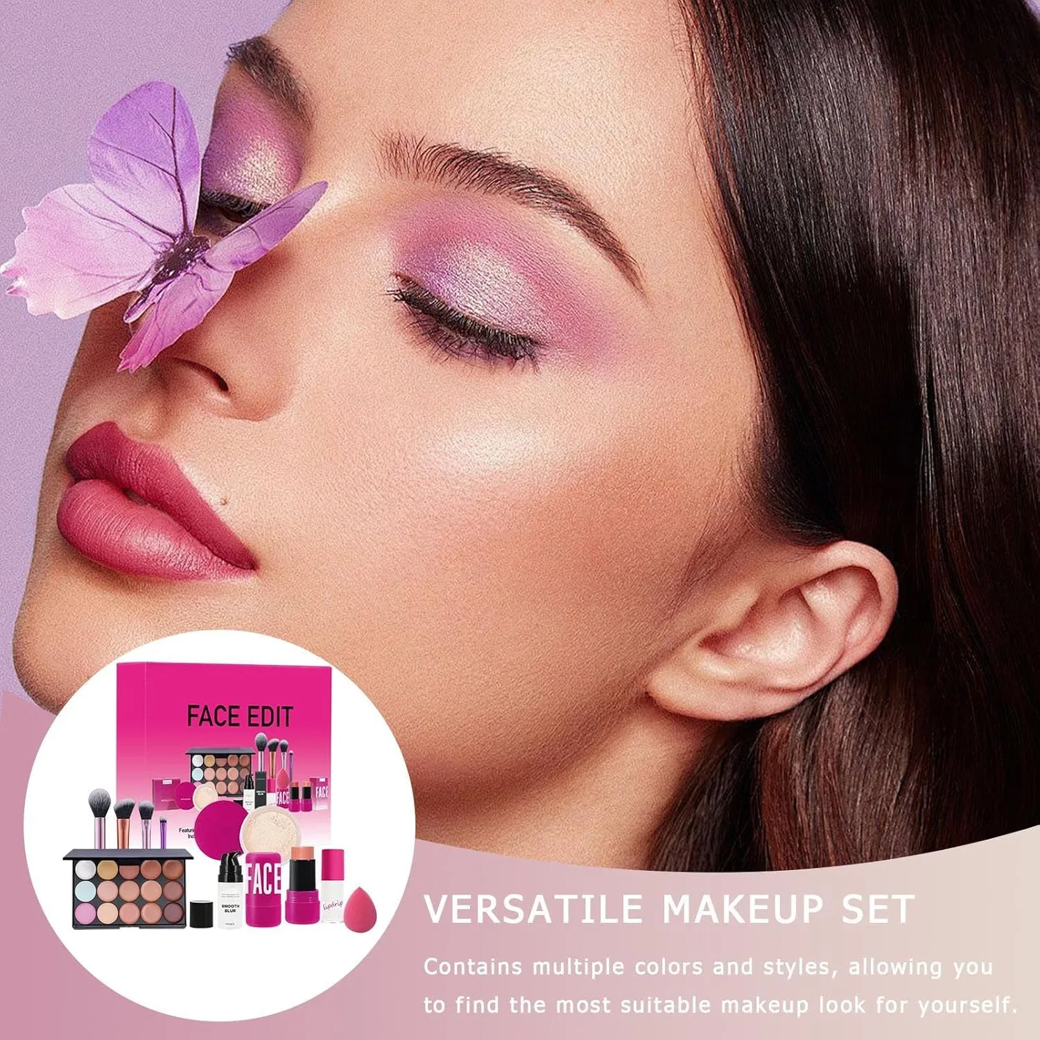 Набор косметики Travel Makeup Kit, компактный, водостойкий, 1 шт — фото 2