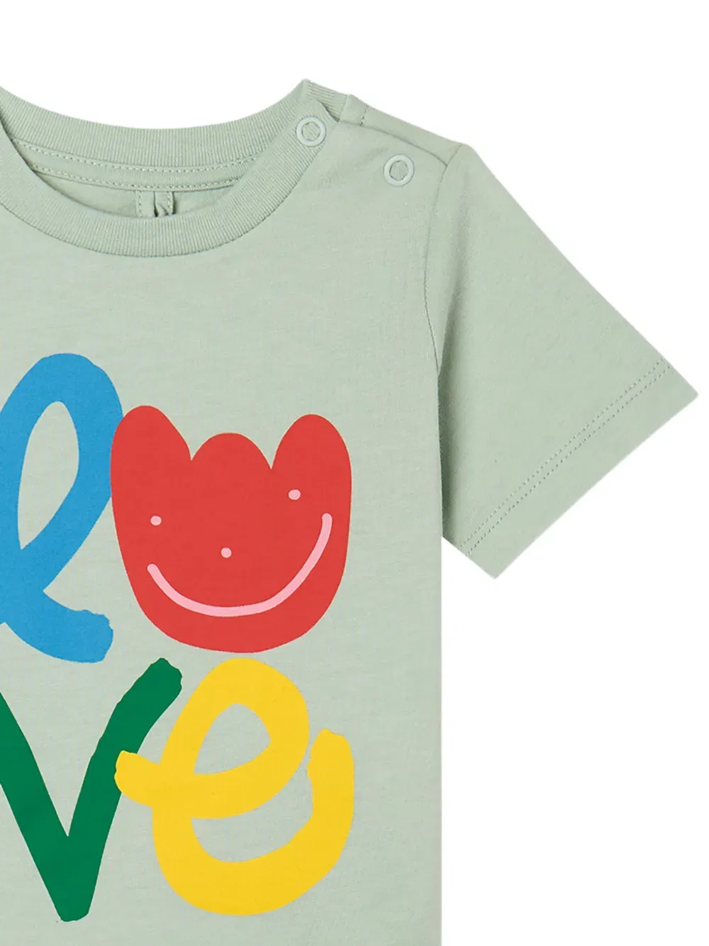 Футболка с любовным мотивом Stella Mccartney Kids, зеленый — фото 2