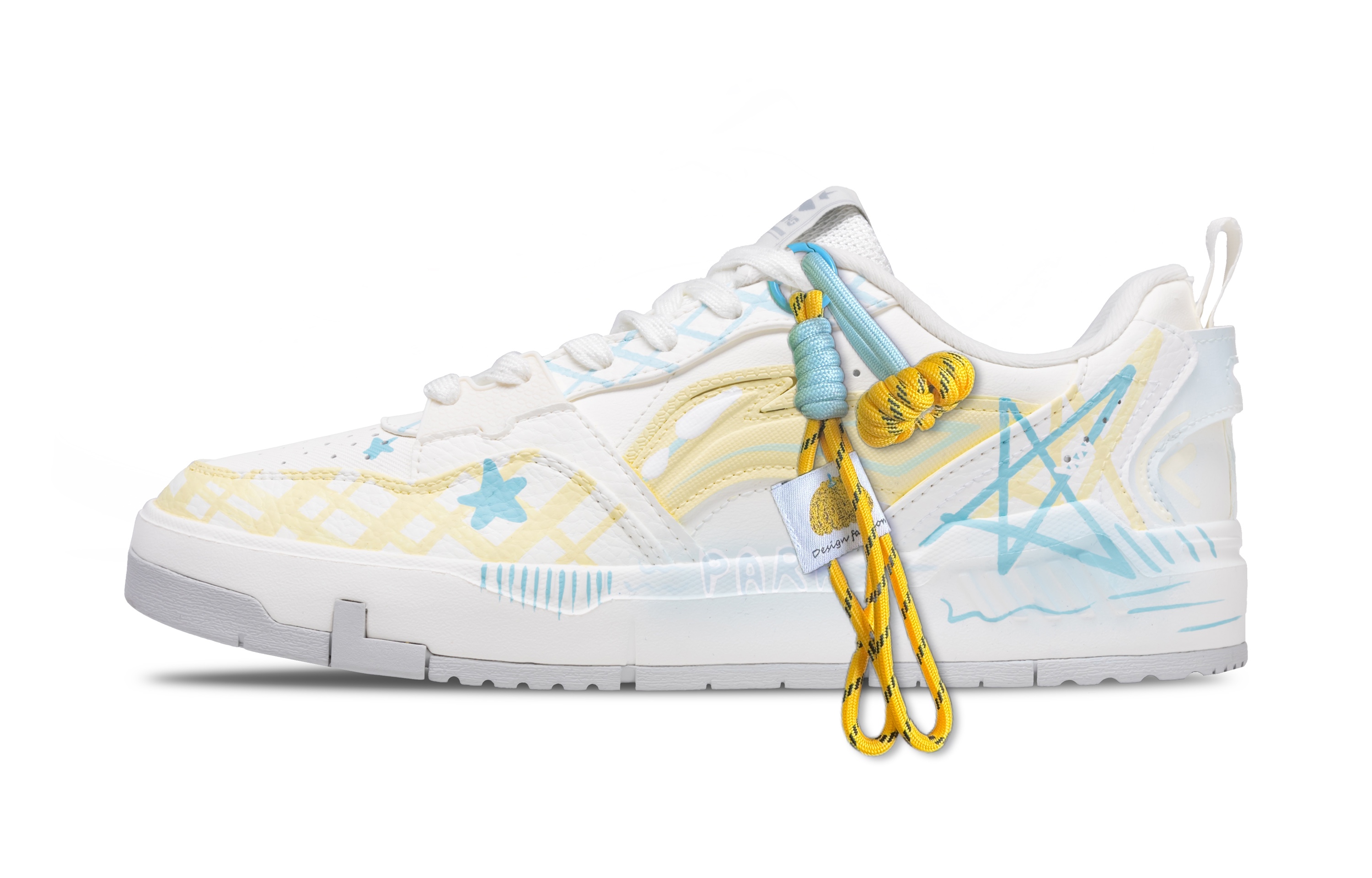 

LINING Кроссовки для скейтбординга Yuan Chu, нескользящие, износостойкие, легкие, белые, желтые