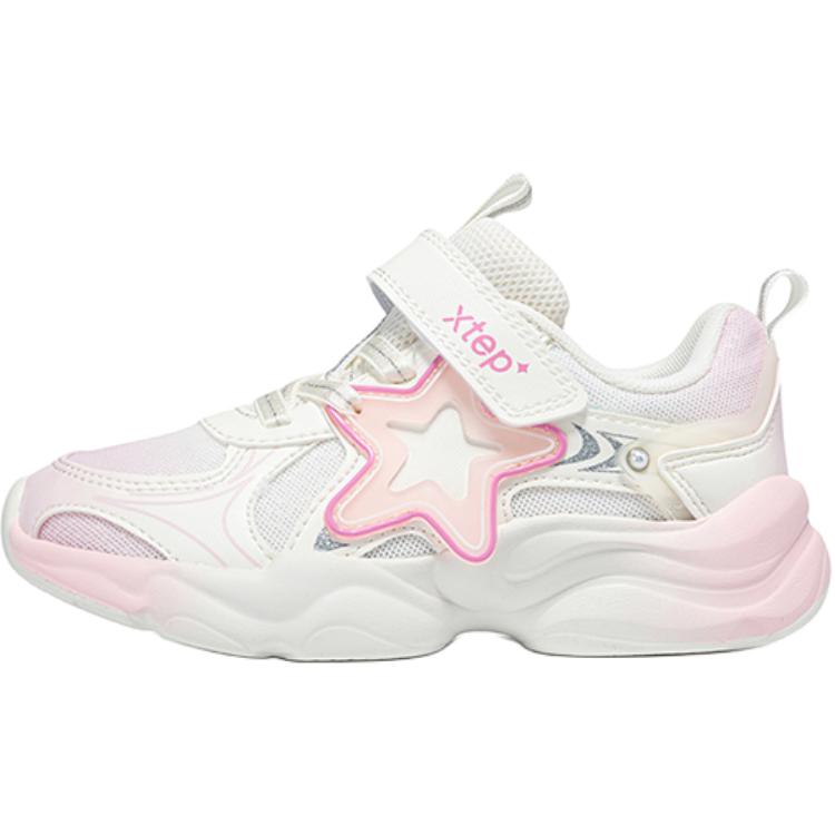 

XTEP Нескользящие износостойкие низкие детские кроссовки белого и розового цвета для детей от 3 до 7 лет