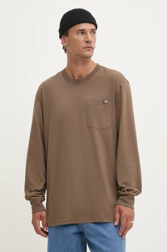 

Хлопковая рубашка с длинным рукавом Dickies, коричневый