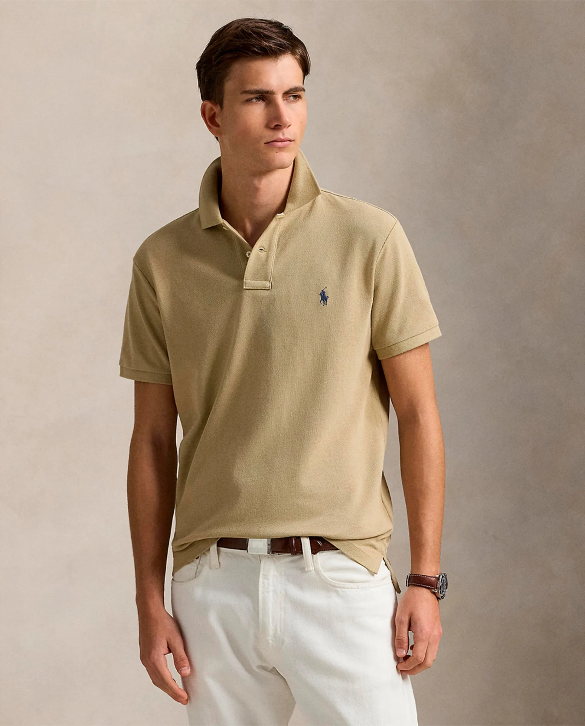 

Мужская поло из пике Regular fit Polo Ralph Lauren, бежевый