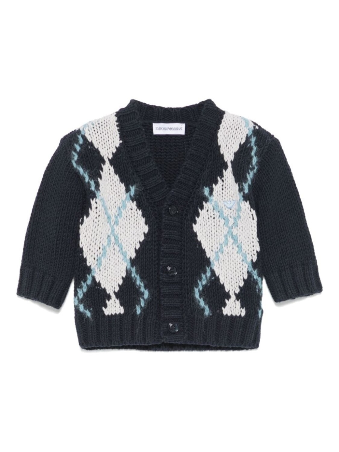 

Кардиган с узором ромбик Emporio Armani Kids, черный