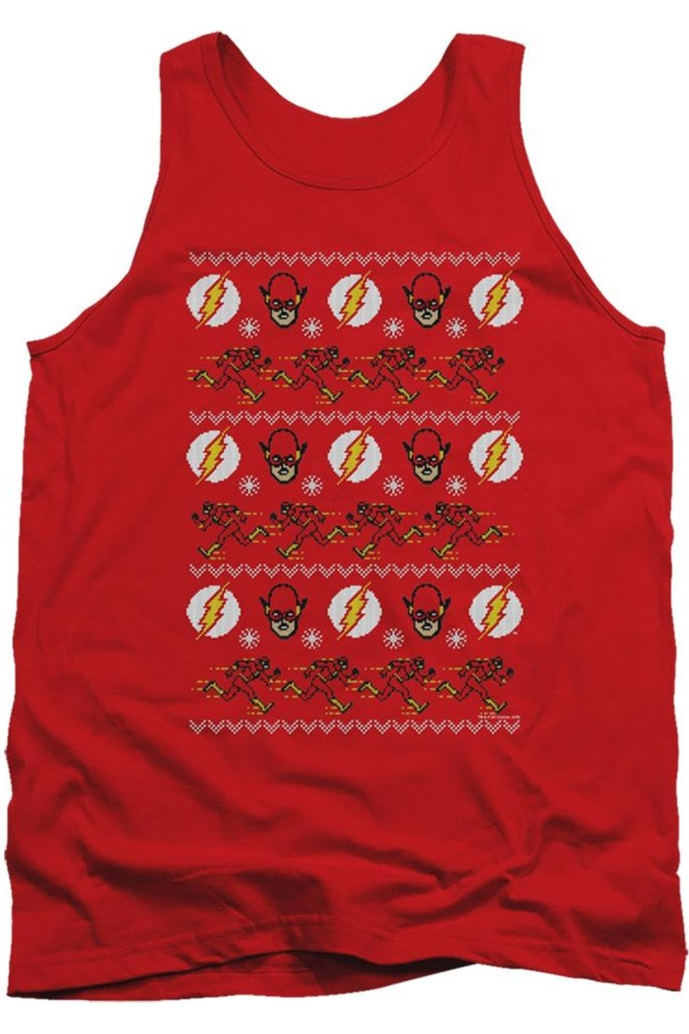 

DC Comics Flash The Flash Ugly Christmas свитер для взрослых Майка Gildan, красный