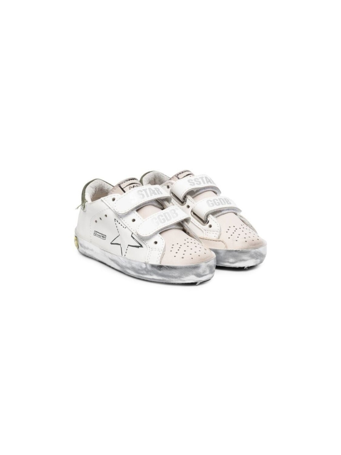 

Golden Goose Kids кеды на липучках с логотипом, белый