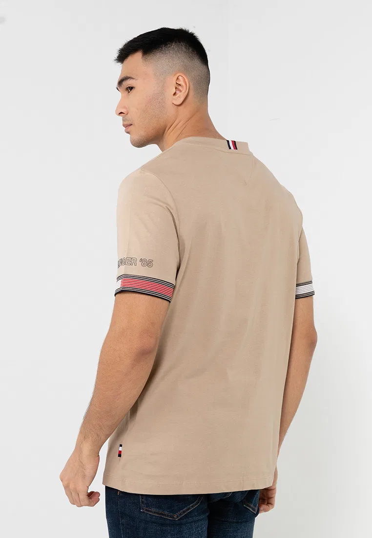 Футболка с коротким рукавом, флаг на манжете Tommy Hilfiger, бежевый — фото 2