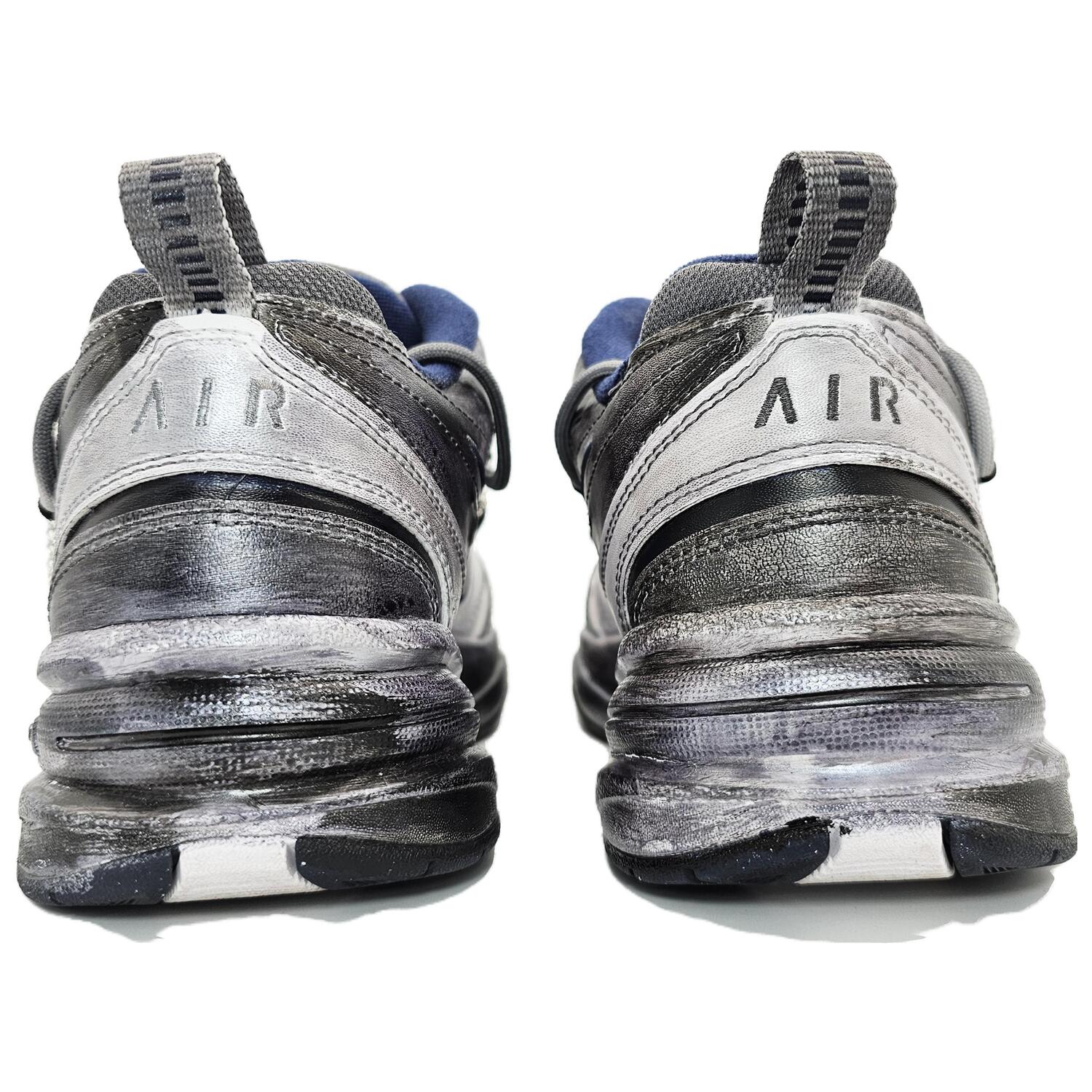 Nike Air Monarch 4 массивные кроссовки унисекс низкие серебристые с титановым покрытием, цвет Plated Titanium Silver — фото 4