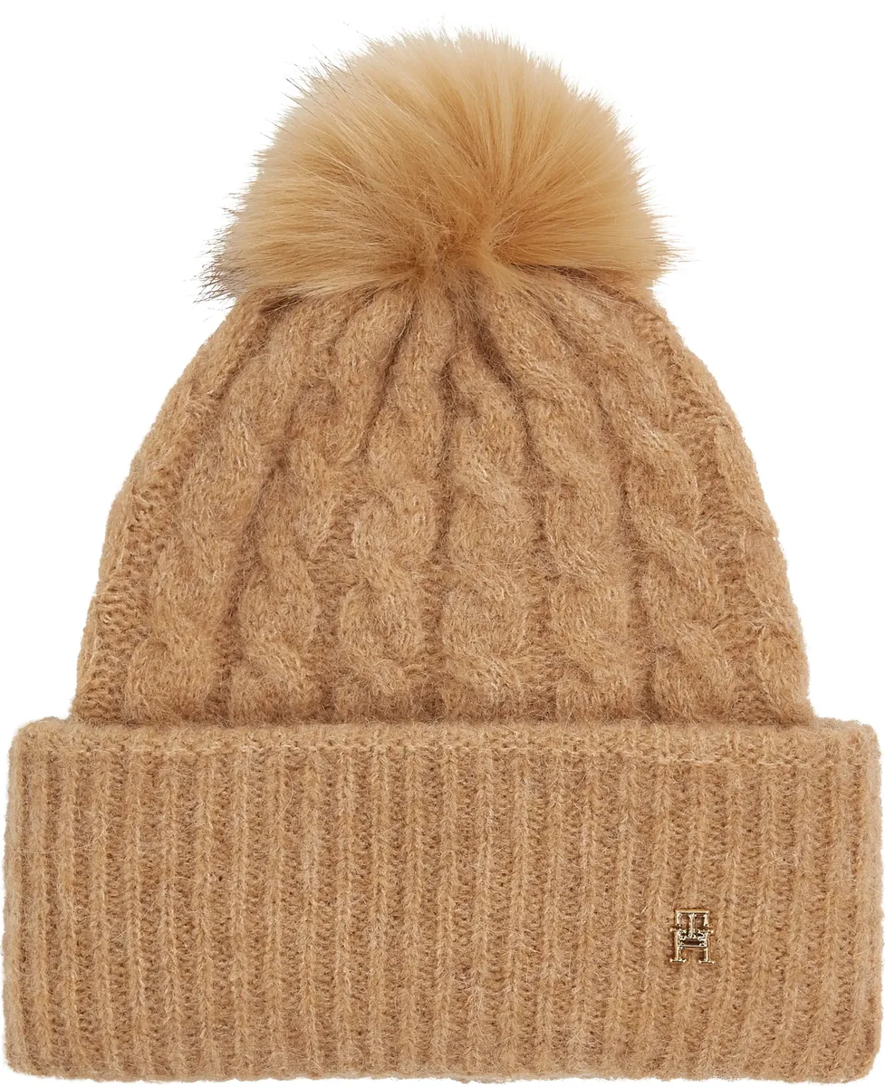 

Шапка Tommy Hilfiger "TH TIMELESS BEANIE CABLE" с помпоном, бежевый