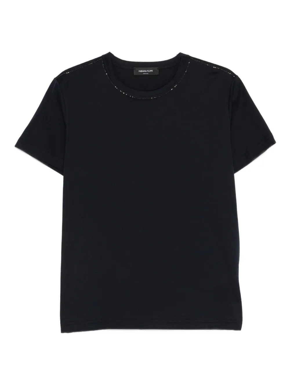 

Украшенная футболка с круглым вырезом Fabiana Filippi, синий