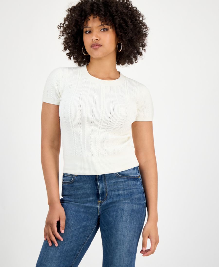 

Женский свитер Marcie из синели с косами GUESS, Dove White