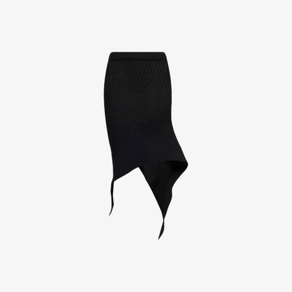

Скромная асимметричная вязаная миди-юбка Subdued Issey Miyake, черный
