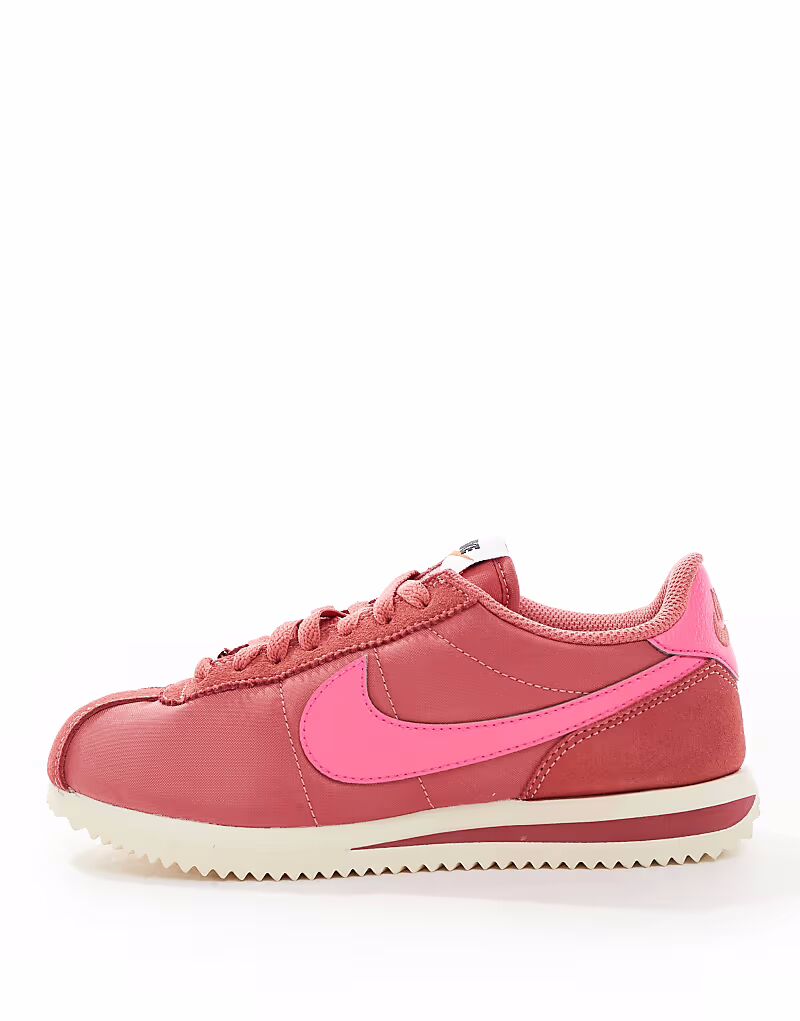 Кроссовки Nike Cortez TXT из замши темно-розового цвета — фото 3