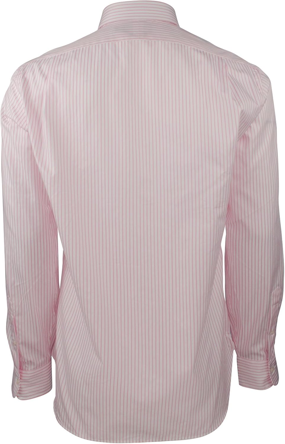 Polo Ralph Lauren мужская облегающая полосатая хлопковая рубашка, Pink/White — фото 2