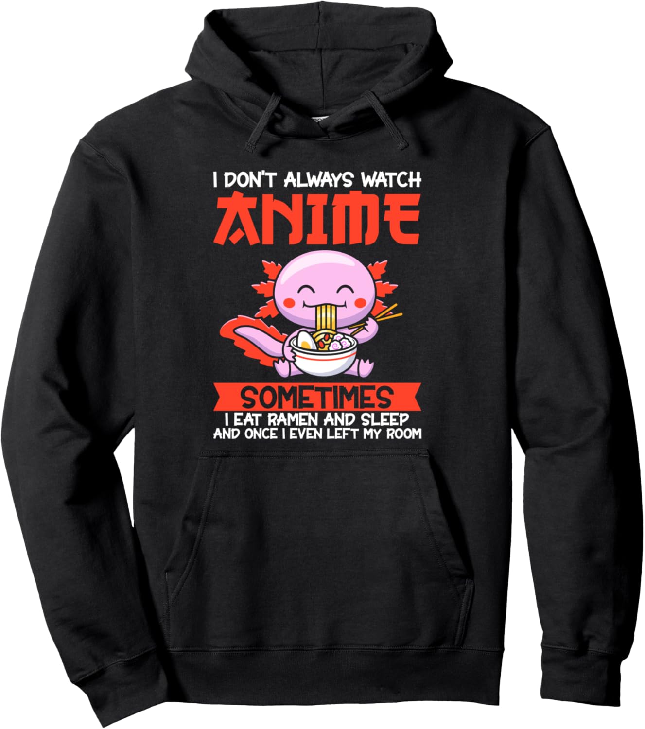 

Необычная толстовка с изображением аниме, поедающего рамен Anime Merchandise & Ramen Gift, черный