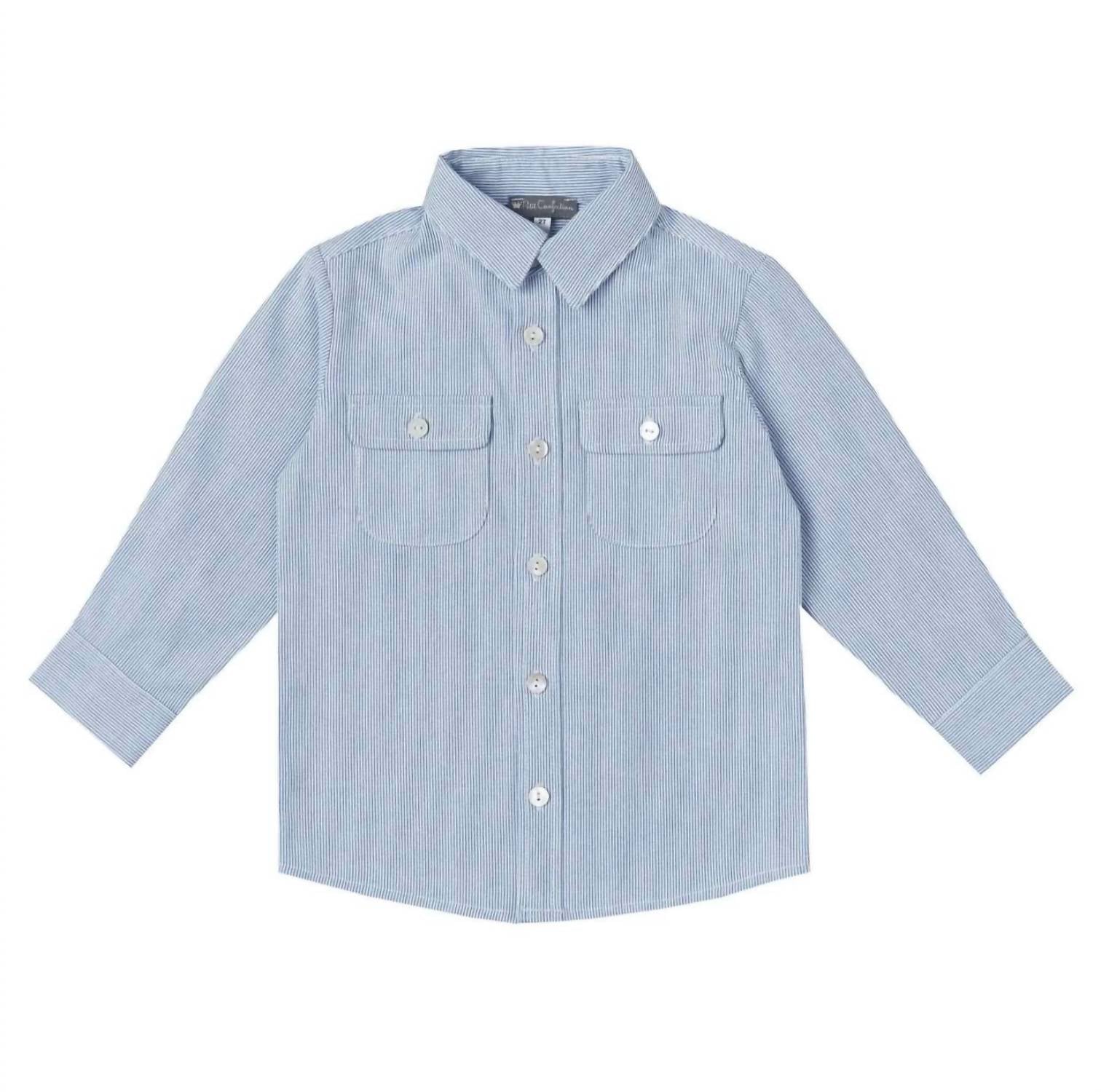

Рубашка с длинными рукавами для мальчиков из денима Petit Confection, цвет denim