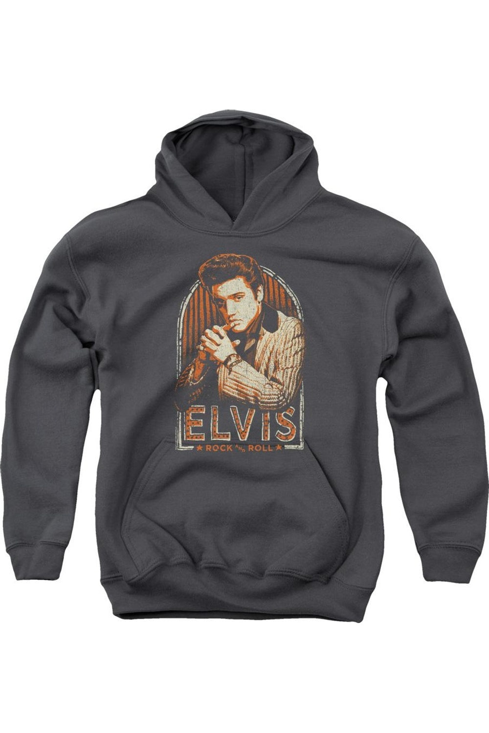 

Молодежная худи с полосками Elvis Presley Gildan, Charcoal
