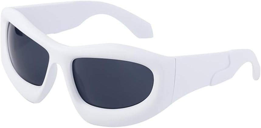 

Спортивные панк-солнцезащитные очки для женщин и мужчин, роскошные солнцезащитные очки для мужчин, ретро-стимпанк солнцезащитные очки с зеркальными линзами LVTFCO, White Gray