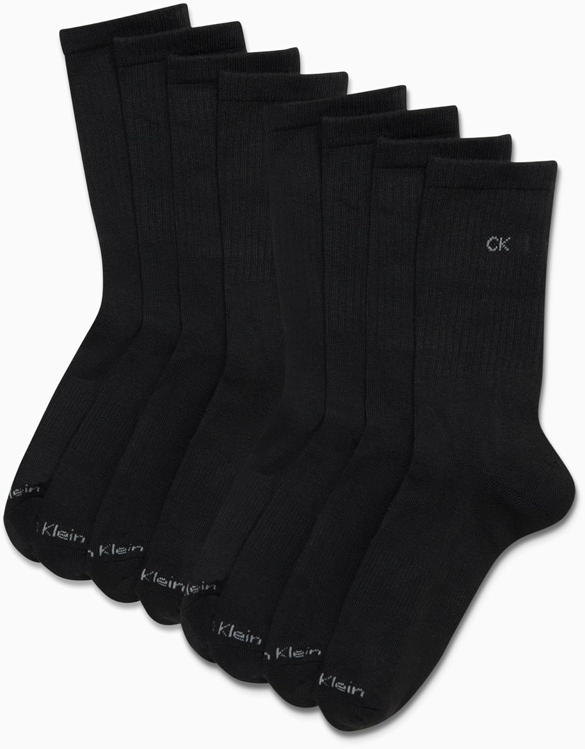 Женские носки Calvin Klein Crew - 8 пар, мягкие, дышащие, спортивные носки до середины голени для женщин (размер обуви: 4-10), Black — фото 2