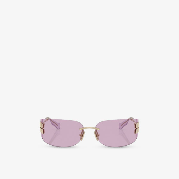 

Солнцезащитные очки Miu Miu квадратные с металлической оправой, золотой