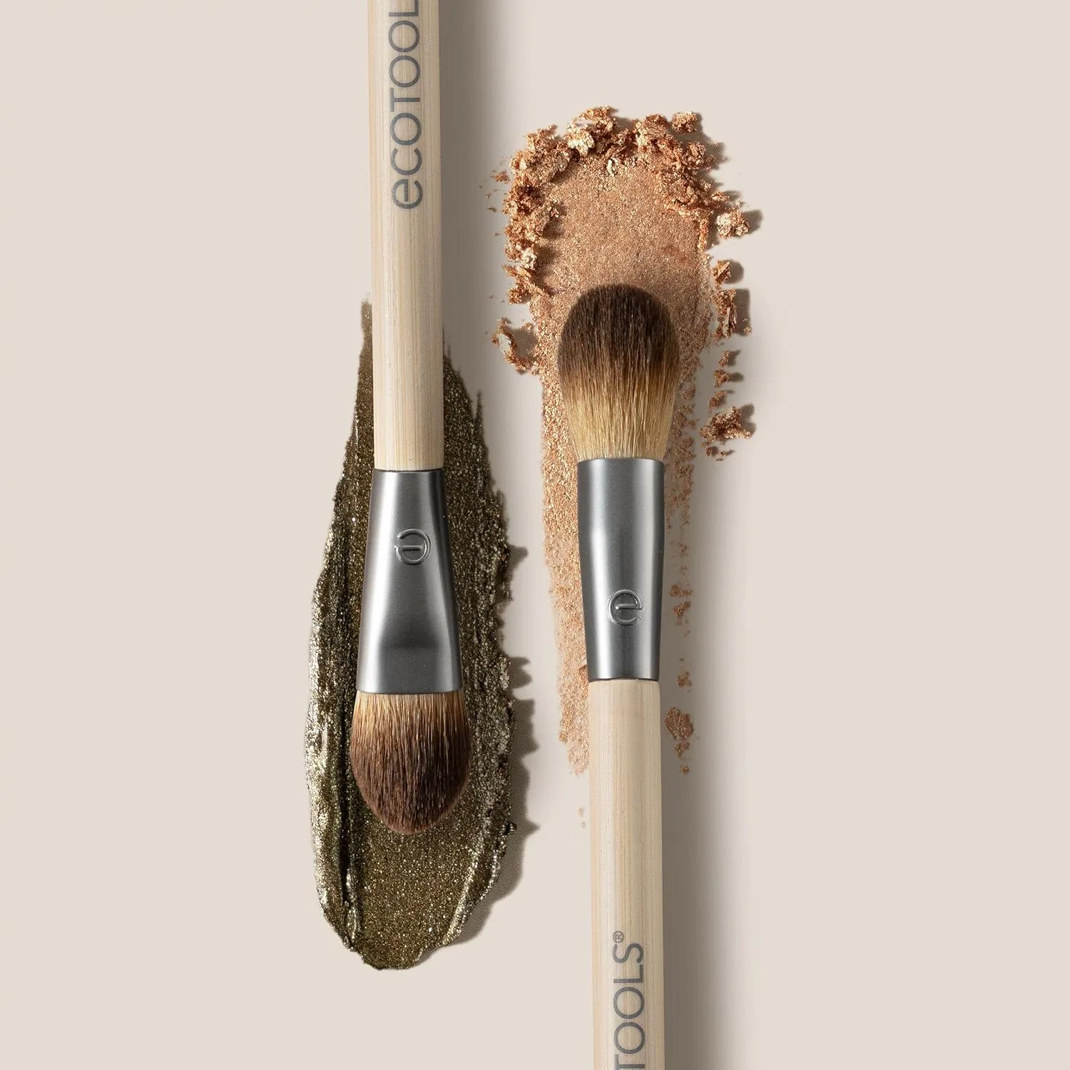 Двусторонняя кисть для глаз EcoTools Cream & Powder Ecotools, Beige — фото 4