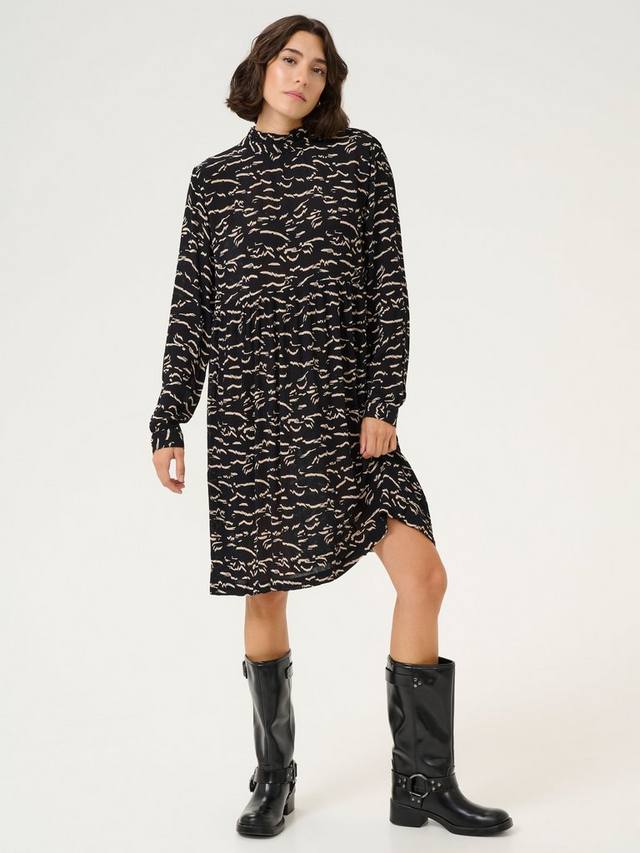 

Мини-платье luna smock KAFFE, цвет Black/Beige