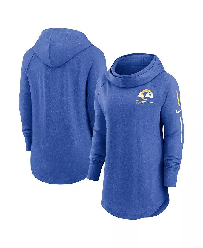 

Женская толстовка с капюшоном Royal Los Angeles Rams Minimal Statement Lightweight Raglan с воротником-воронкой Nike