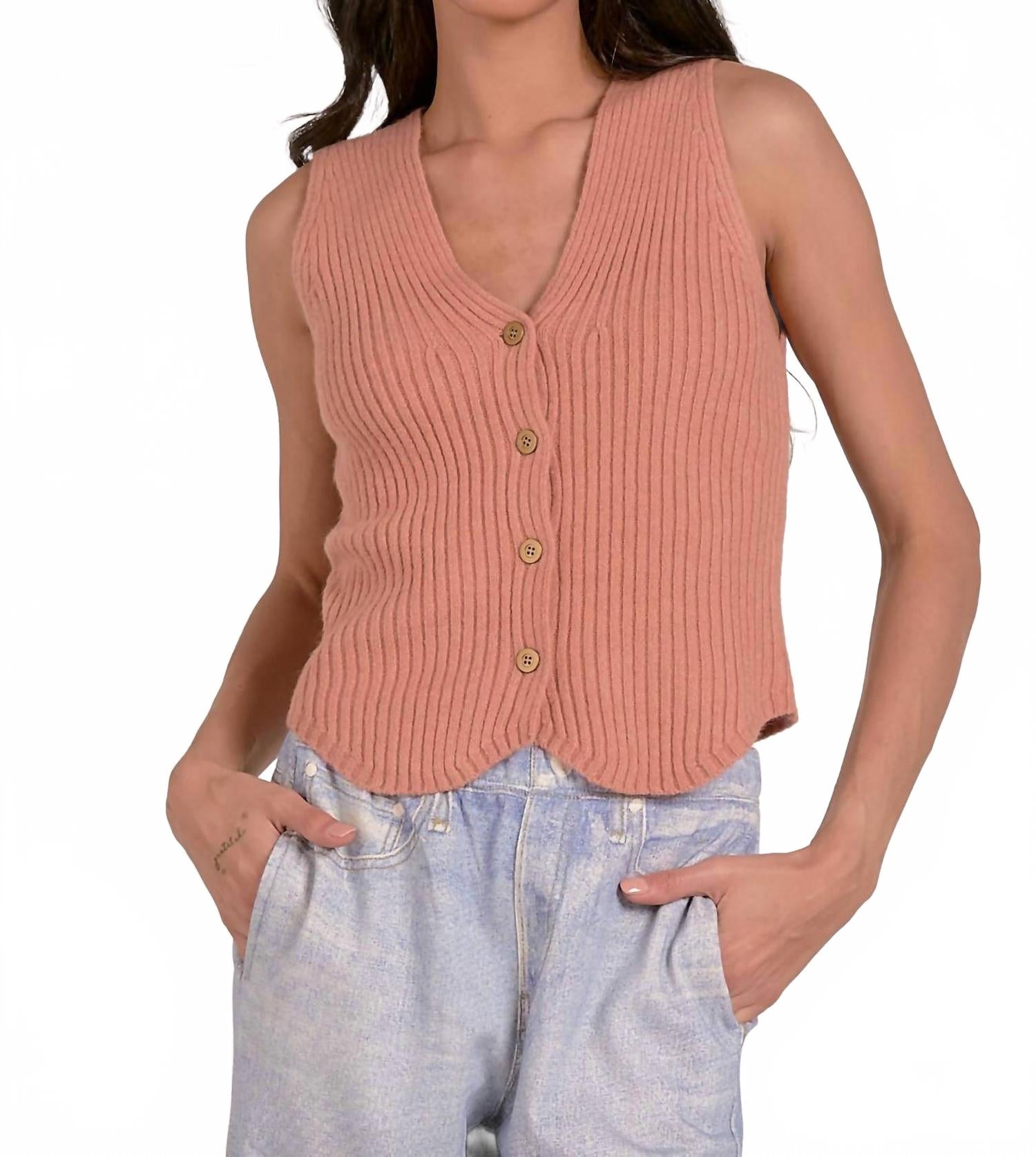 

Белла жилет-свитер в ржавом цвете ELAN