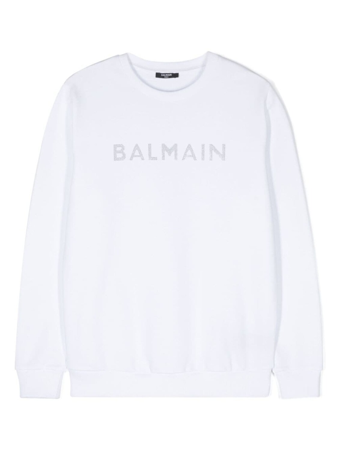 

Balmain Kids толстовка с логотипом и кристаллами, белый