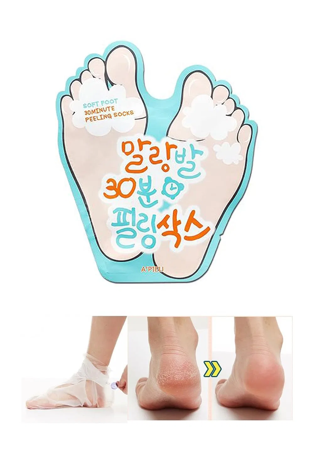 Отшелушивающие носки для ног APIEU Soft Foot Missha