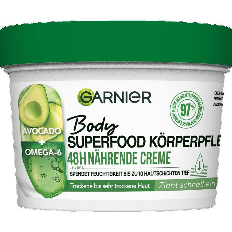 

BODY SUPERFOOD уход за телом 48-часовой питательный крем Garnier, 380 ml