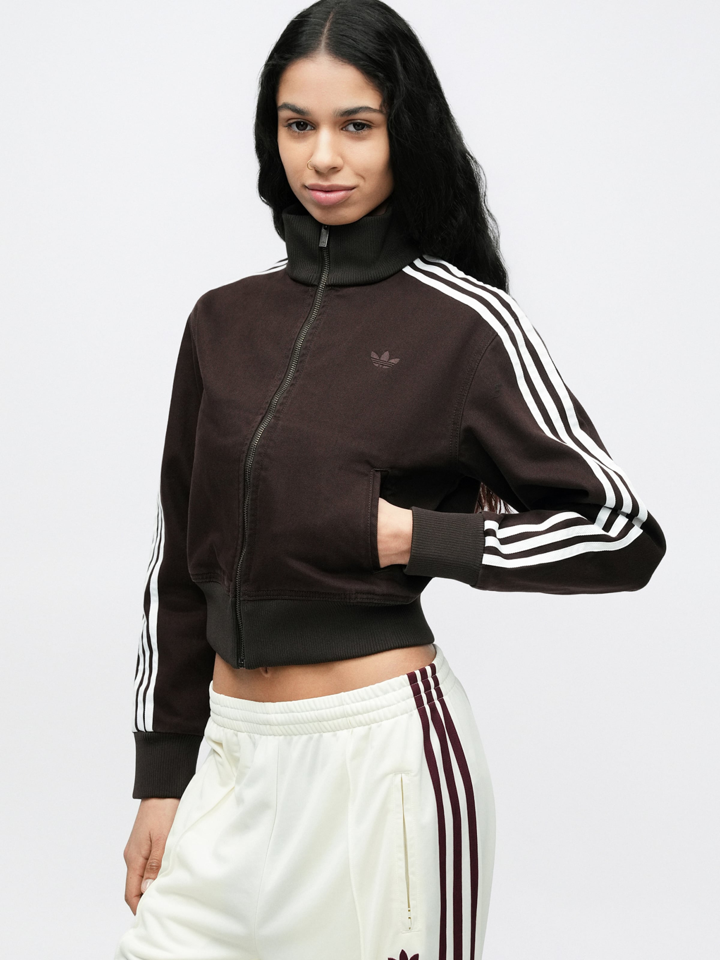 Adidas Originals Толстовка с капюшоном на молнии 'FIREBIRD' в темно-коричневом цвете — фото 4
