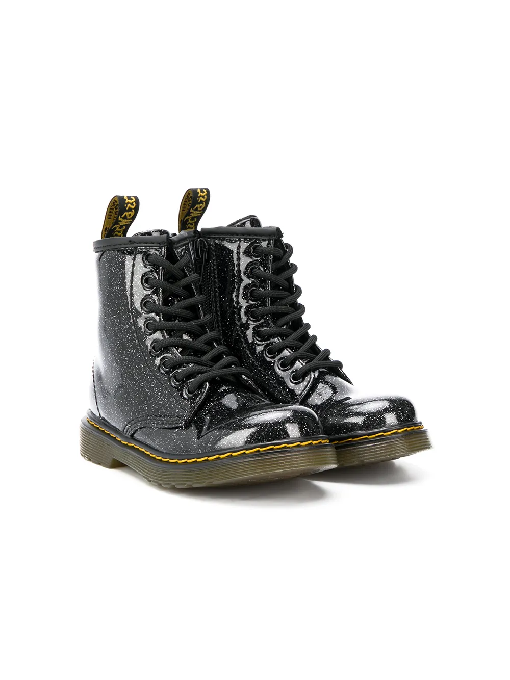 

Ботинки с блестками Dr. Martens Kids, черный
