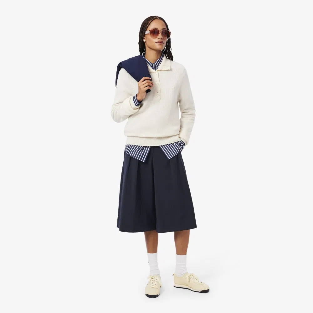 Шорты-бермуды Lacoste тёмно-синие из смесовой шерсти — фото 4